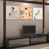 日本料理店壁画艺妓挂画浮世绘美人图仕女图无框画榻榻米装饰画