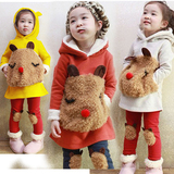 童装2016韩版新款女童装秋冬装秋季运动休闲儿童套装加厚卫衣套装