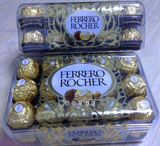 香港代购 FERRERO ROCHER费列罗T30金莎榛仁威化巧克力30粒装礼盒