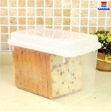 日本进口保鲜盒食品收纳盒面包土司收纳盒储物盒透明冰箱杂粮盒子