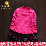 1-2岁女宝宝秋装毛衣上衣3婴儿童针织衫外套女童纯棉打底裙长袖4