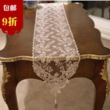韩国正品代购 韩式淡金色蕾丝刺绣桌旗 餐桌装饰桌布台布茶几垫子