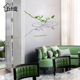 创意墙贴田园风客厅沙发背景墙上贴画水波纹枝头小鸟餐厅装饰贴纸