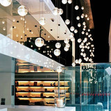 流星雨吊灯北欧宜家餐厅吧台简约楼梯LED单头创意圆球水晶小吊灯