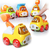 幼儿园卡通车灯光音乐惯性工程车2-3-4-5-6岁儿童男孩Q版汽车玩具