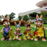 仿真兔子摆件 卡通动物装饰工艺品庭院花园摆设户外园林小品雕塑