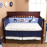 美国KIDDA纯棉婴儿床上用品套件四季通用婴儿床围宝宝床帏四条装