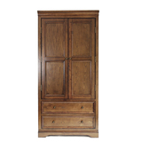 美式乡村衣柜实木做旧法式复古储物柜欧式对开门三门四门大衣橱柜