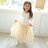 韩国进口正品儿童舞蹈服装演出练功服女孩蓬蓬长裙女童芭蕾半身裙