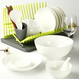 包邮餐具套装 中式 纯白 陶瓷 碗盘家用骨瓷正品高档配套勺碟纯色