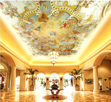 3d欧式天顶宫廷油画客厅卧室酒店天花板商场吊顶大型壁画墙纸壁纸