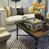 欧美式新古典简约现代几何地毯客厅沙发茶几卧室床边垫样板间定制