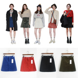 2015韩国代购秋季学院风韩版复古英伦风水洗灯芯绒半身裙