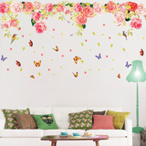浪漫墙壁布置墙贴纸 可移除客厅卧室房间背景装饰贴画 玫瑰花墙贴