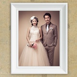万晶 欧式白色相框挂墙照片画框16寸24寸30寸36寸实木婚纱照相框