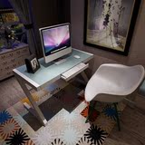 创意简约家用台式电脑办公书桌  现代简易钢化玻璃写字台特价包邮