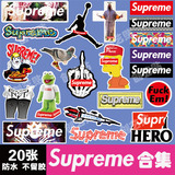 防水supreme 潮牌logo 摩托车 个性笔记本贴纸 行李箱旅行箱贴纸