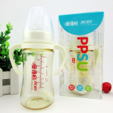 爱得利奶瓶 塑料PPSU宽口径帯柄吸管防胀气新生儿奶瓶240ml Y1041