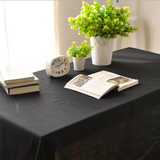 美式棉麻黑色桌布西餐厅咖啡店纯色台布长方形餐桌方桌圆桌布艺