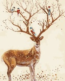 数字油画diy特价包邮手绘画儿童动漫卡通客厅风景数码彩绘鹿系列