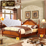 玛蒂诗美式实木床1.5欧式双人床1.8米婚床卧室家具高箱储物乡村床