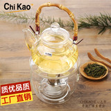 奇高玻璃花茶茶具套装加热泡茶壶厚酒精灯底座组合水果茶茶具底座