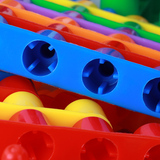 积木幼儿园早教益智拼插儿童桌面塑料积木玩具3-6周岁软体子弹头
