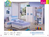 儿童家具板式家具儿童彩绘家具成套组合4件套 床书桌衣柜床头柜