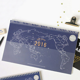 纳彩韩版2016年商务地图日历 创意桌面办公桌记事本台历大号横款