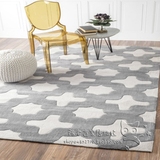 简约现代灰色格子地毯客厅茶几沙发地毯卧室床边书房地毯定制特价