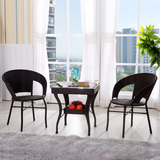 藤椅三件套玻璃茶几组合室外休闲桌椅家具小户型阳台方桌简约现代