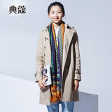 2015韩版潮女装秋冬季修身中长款风衣外套大码长袖夹克双排扣清仓