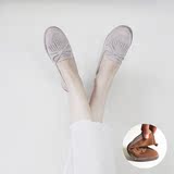 2016韩国代购女鞋新款真皮舒适软底单鞋平底休闲鞋浅口学生鞋女潮