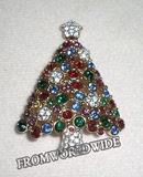 代购圣诞节用品 胸花胸针装饰 华丽镶嵌 施华洛世奇圣诞树