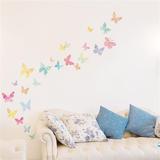 韩国自粘墙贴纸 沙发客厅卧室背景墙装饰画 家具贴可移除多彩蝴蝶