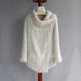 2015新款外贸日本订单兔毛编织皮草外套 纯手工双面编织皮草外套