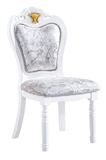 欧式玉石餐椅田园布艺皮质椅子烤漆白色实木小户型餐椅餐桌组合