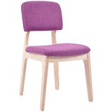 杰尼特 实木餐椅餐厅椅子家用餐桌椅布艺靠背椅 6015 蓝色
