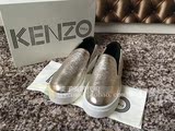 国内现货 正品KENZO/高田贤三 圣诞限量版银色虎头休闲鞋 5cm跟