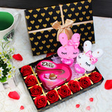 德芙巧克力玫瑰花礼盒装送女朋友闺蜜七夕情人节生日创意礼物包邮