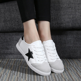 韩版小白鞋韩国女明星同款板鞋休闲运动鞋系带五角星星鞋做旧女鞋