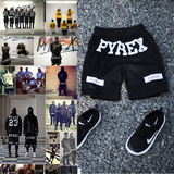 pyrex儿童短裤夏款欧美大牌潮街头表演街舞夏款男童品牌热卖 包邮