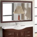 实木框浴室镜中式欧式美式复古卫浴镜子壁挂墙镜洗手卫生间化妆镜
