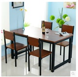 餐桌椅简易单简约现代小户型餐桌长方形一桌四椅钢木餐桌饭店定做