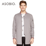 ASOBIO 2015春季新款男装 时尚棒球领中长款夹克外套 3511422318