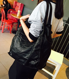 新款韩版真皮女包 大容量单肩包 简约个性软皮包潮酷大包手提包包
