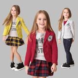米奇丁当2016春季新款童装女童学院小西服儿童装外套小西装女英伦