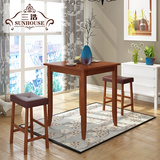 美式餐桌椅组合小户型餐桌椅组合简约现代小餐桌饭桌一桌两椅实木