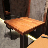 定制西餐厅快餐桌复古卡座咖啡厅实木餐桌椅组合KTV饭店沙发桌椅