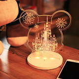 创意立体3D遥控小台灯led充电小夜灯卧室氛围儿童卡通生日礼物